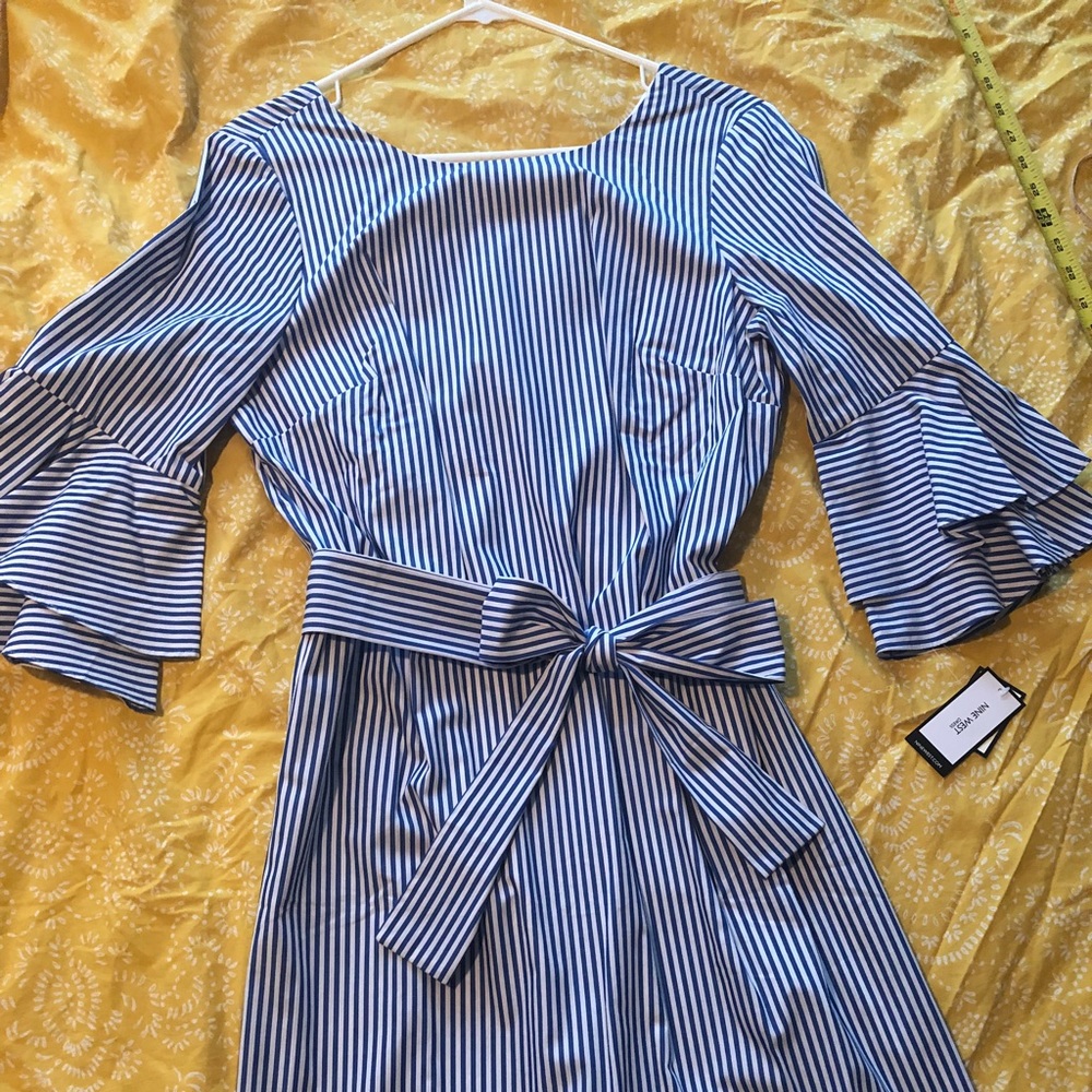 Nine West dress; 8; blue & white striped dress